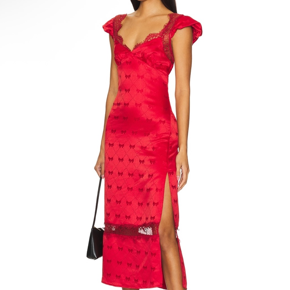 Free People Vibrant Red Midi Dress
